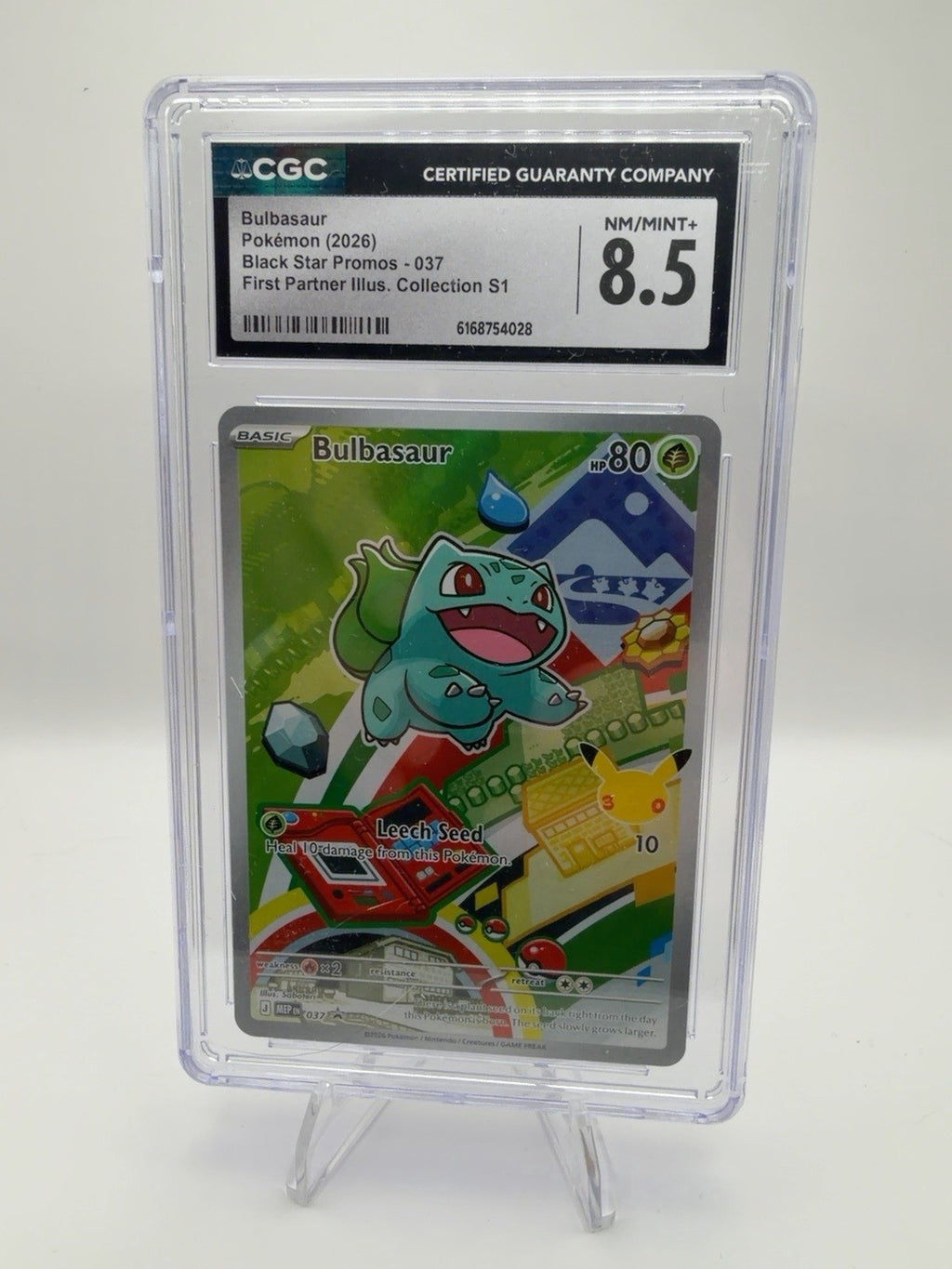 2026 Pokemon Bulbasaur MEP 037 First Partner Promo CGC 8.5