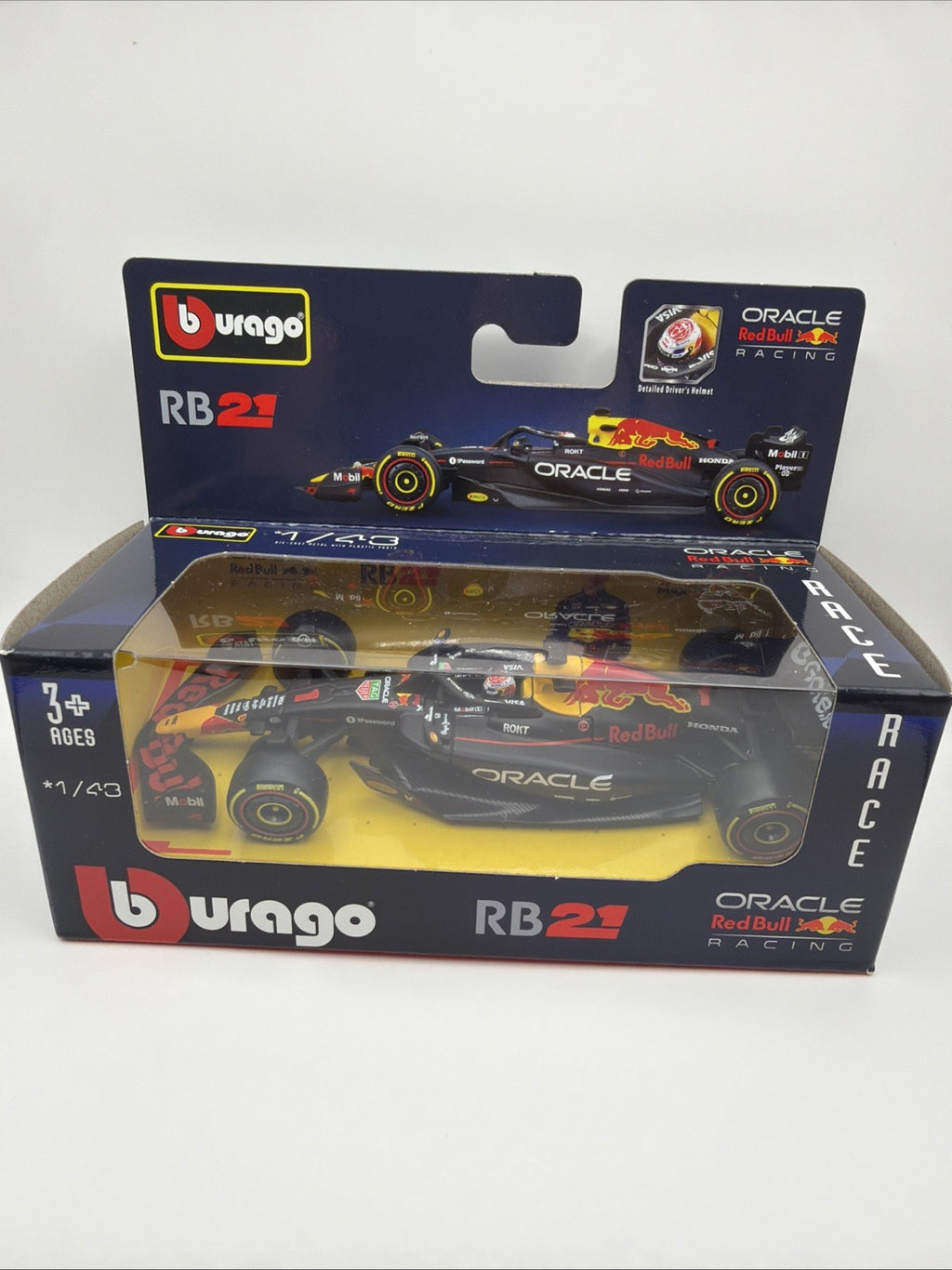 2025 Bburago Red Bull RB21 Max Verstappen #1 F1 1:43 Diecast w/ Helmet