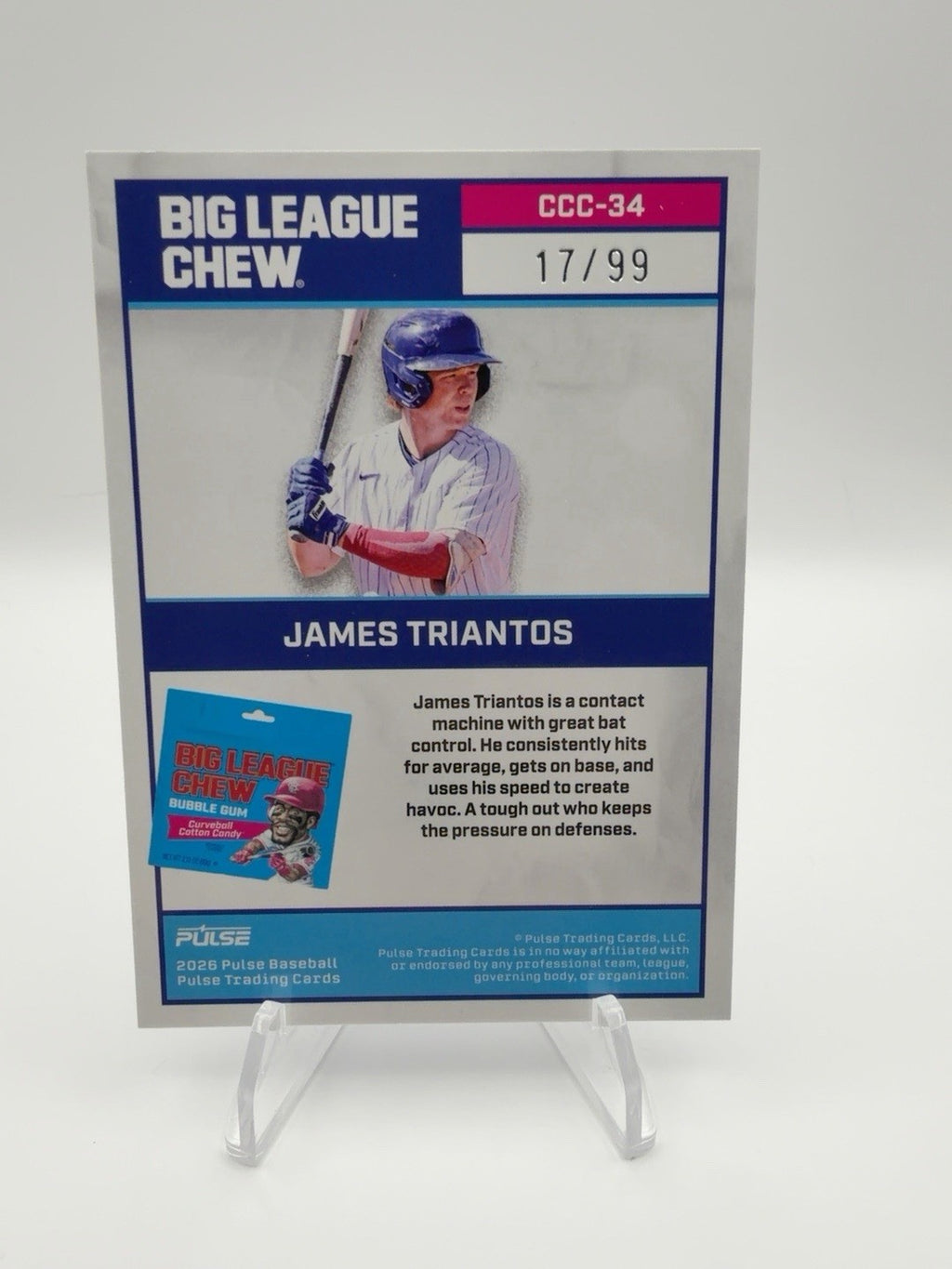 2026 Pulse Big League Chew James Triantos Curveball Cotton Candy /99 CCC-34