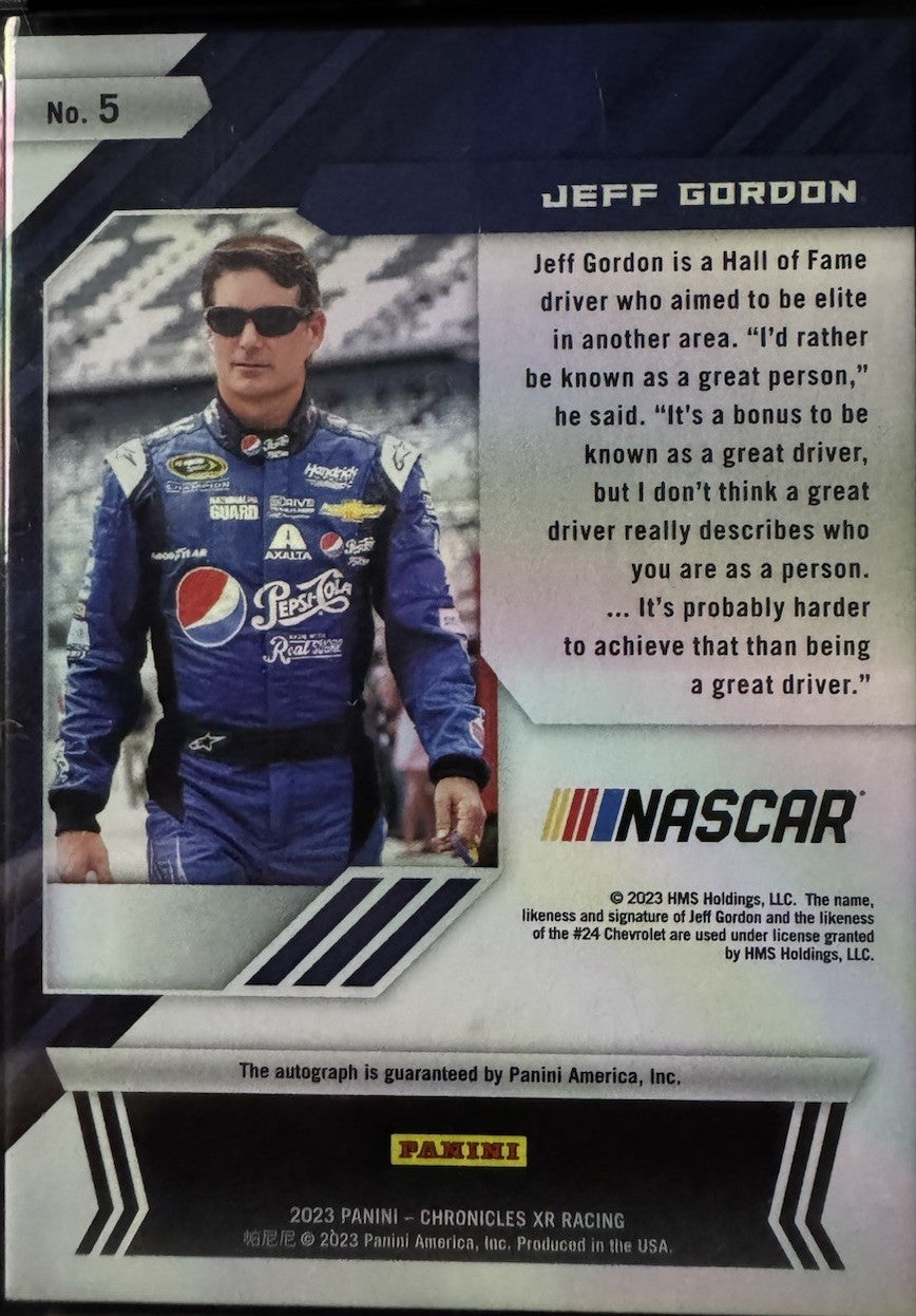 2023 Panini XR Jeff Gordon Auto #6/10!!! Pepsi Autograph Hendrick Motors NASCAR