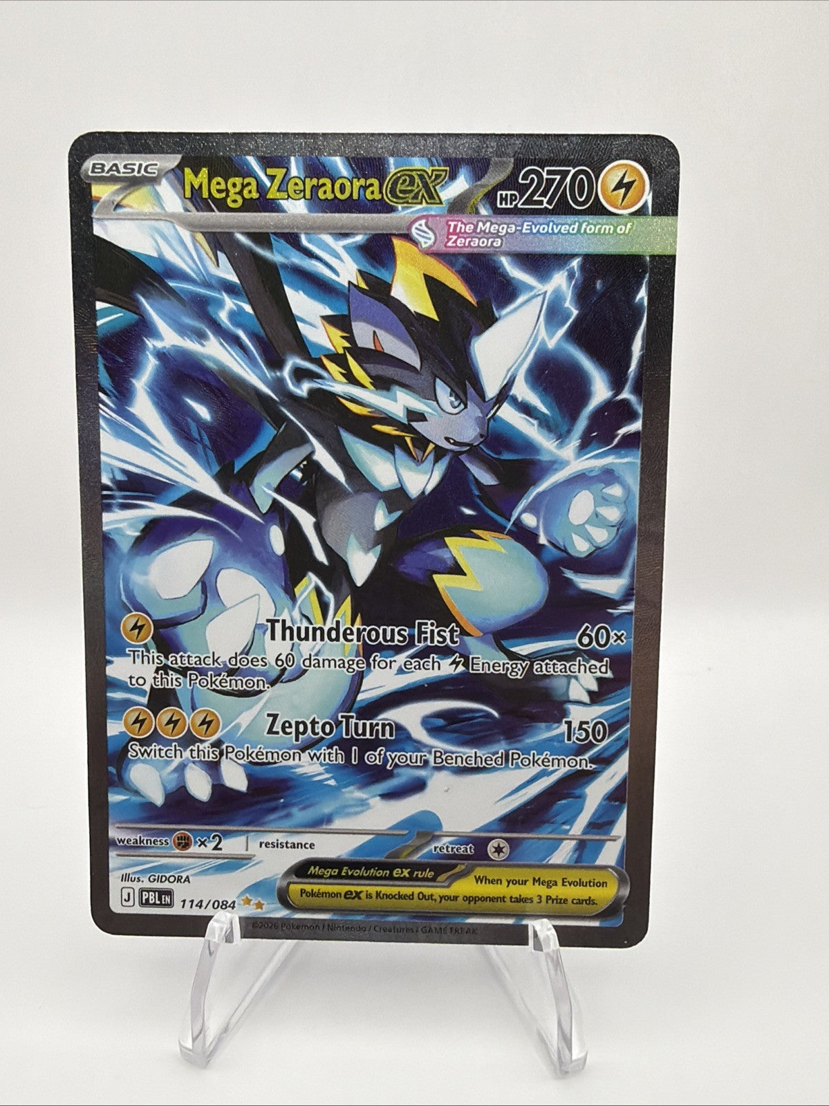2026 Pokemon Mega Zeraora ex 114/084 Pitch Black Special Illustration Rare