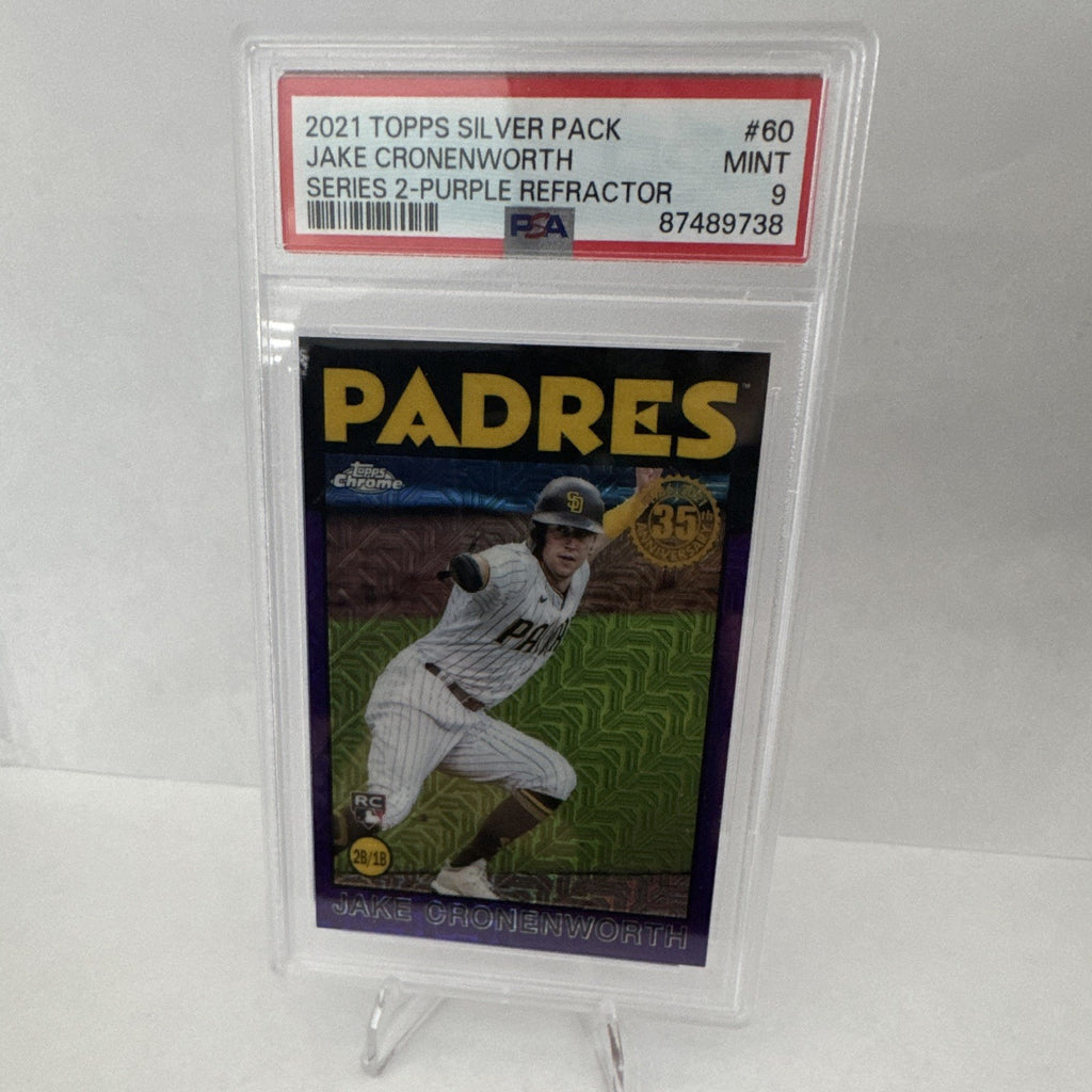 2021 Topps Silver Pack Chrome Jake Cronenworth RC Purple Refractor /75 PSA 9