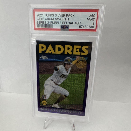 2021 Topps Silver Pack Chrome Jake Cronenworth RC Purple Refractor /75 PSA 9