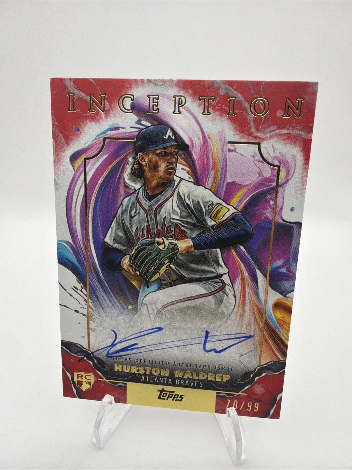 2025 Topps Inception Hurston Waldrep RC Auto Red 70/99 Braves RESA-HW
