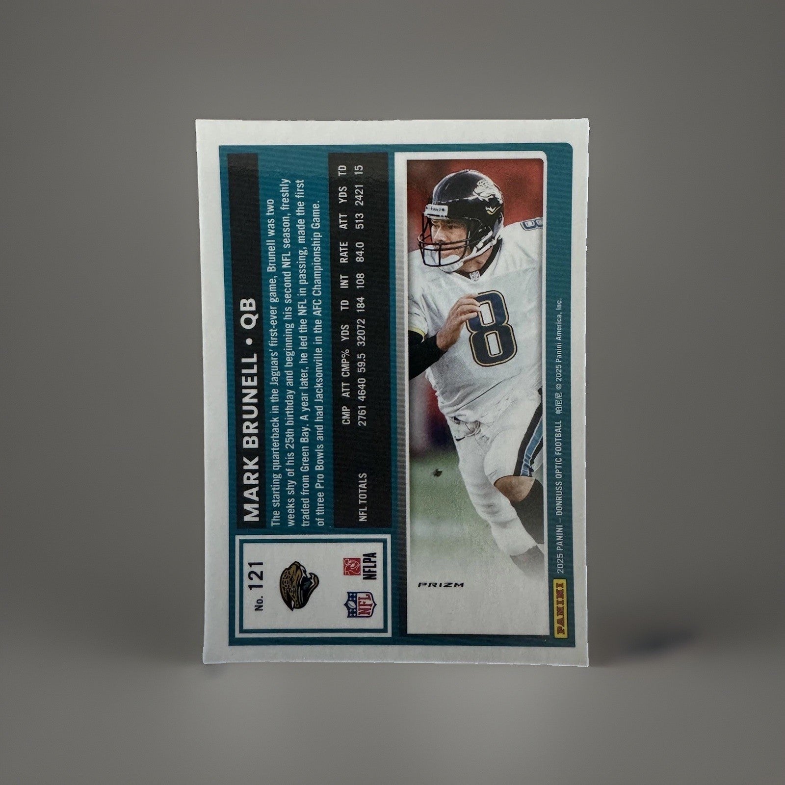 2025 DONRUSS OPTIC MARK BRUNELL PRIZM HOLO #121 JACKSONVILLE JAGUARS NFL CARD
