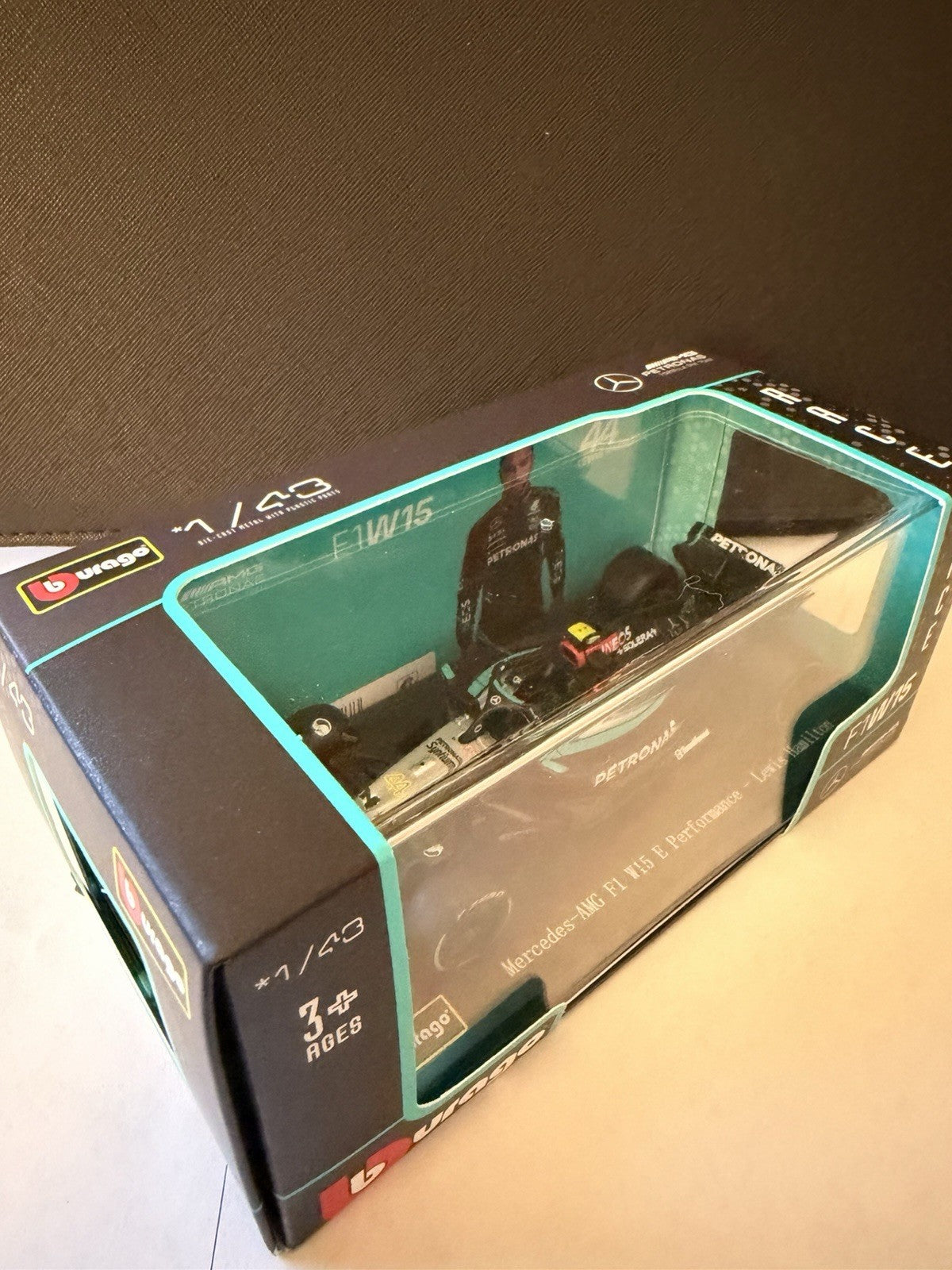 Bburago 1:43 Mercedes-AMG Petronas F1 W15 #44 Lewis Hamilton Model Car