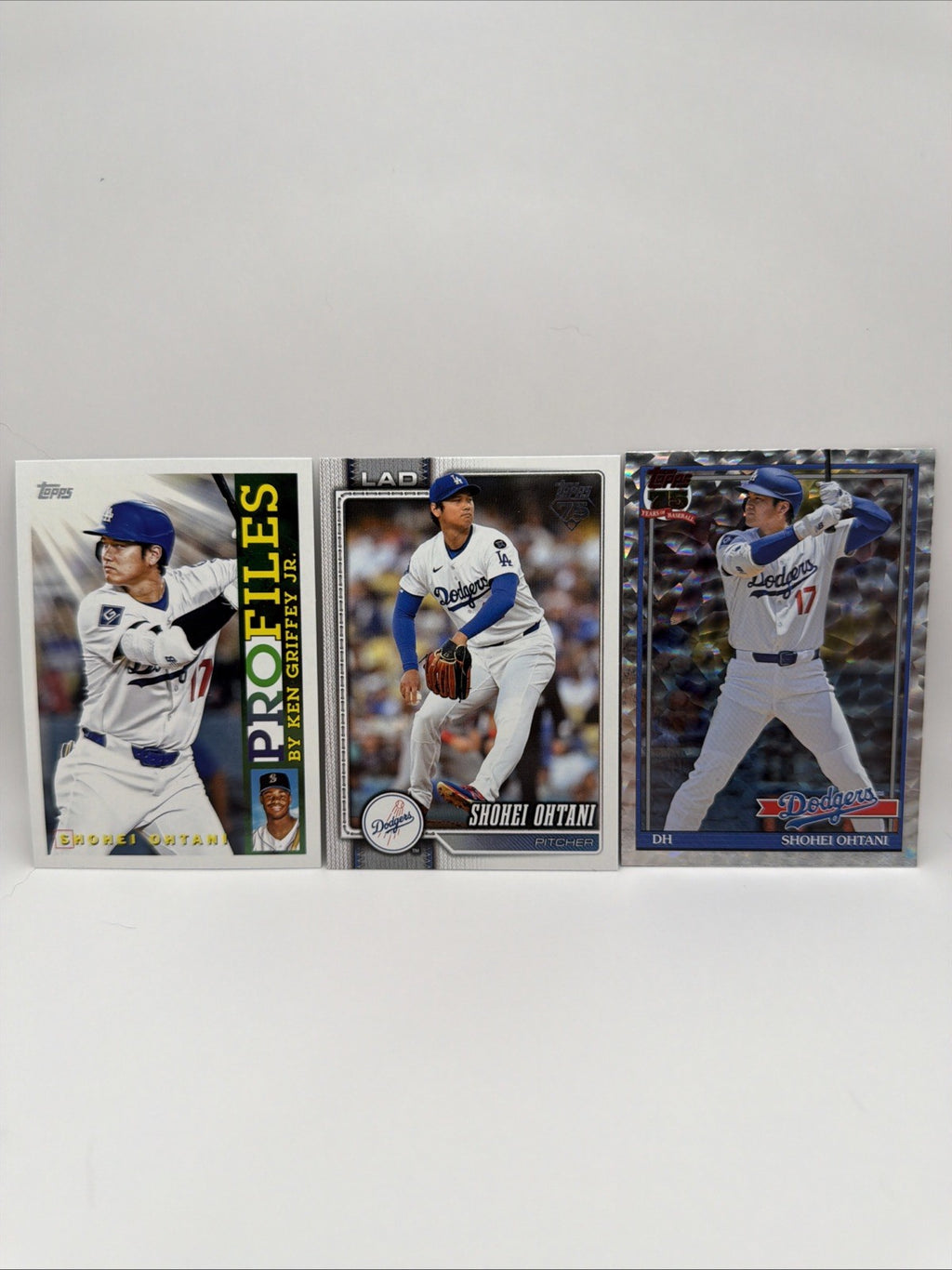 Shohei Ohtani 2026 Topps 3 Card Lot Profiles Chrome 75th Dodgers