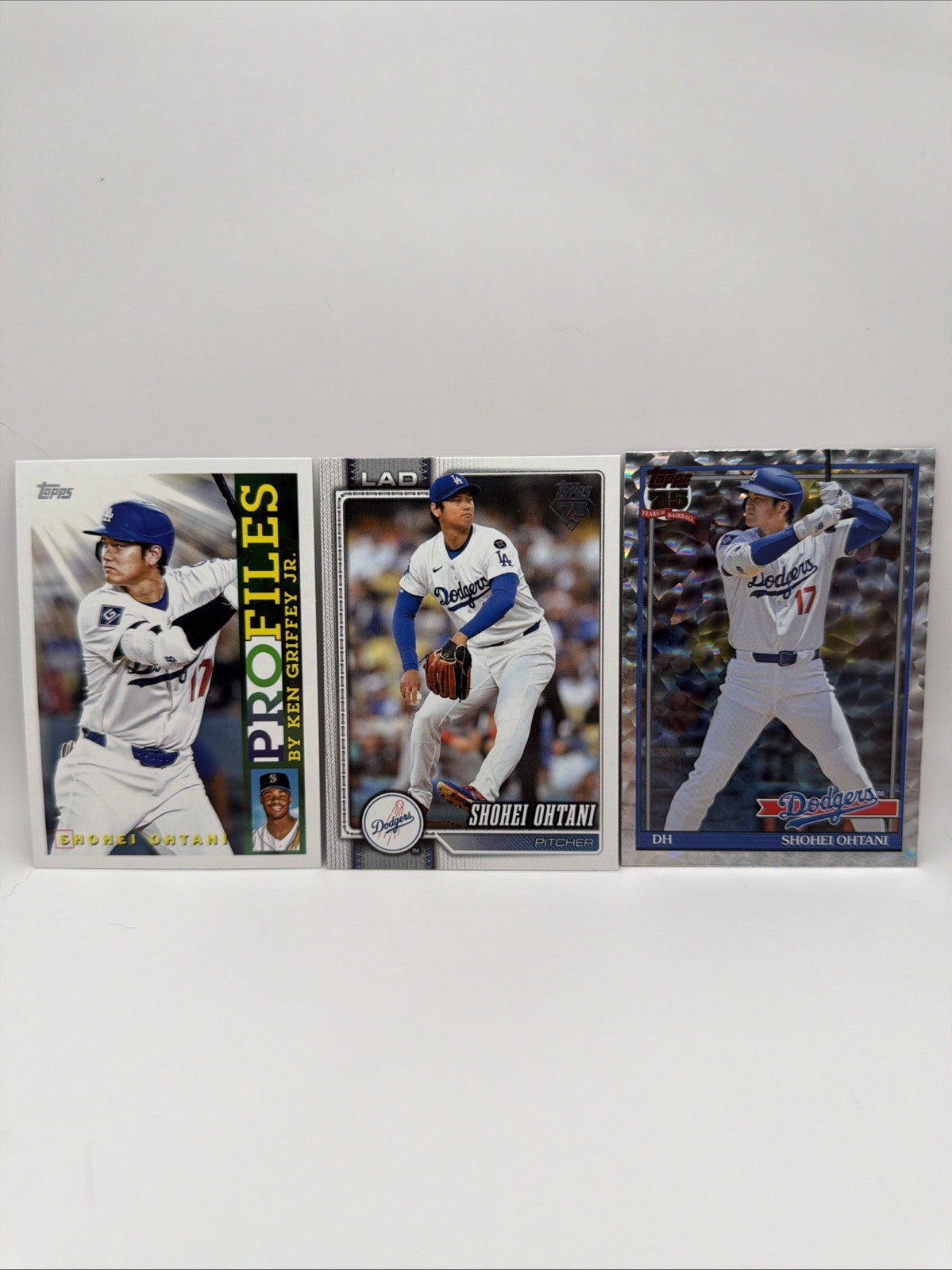 Shohei Ohtani 2026 Topps 3 Card Lot Profiles Chrome 75th Dodgers