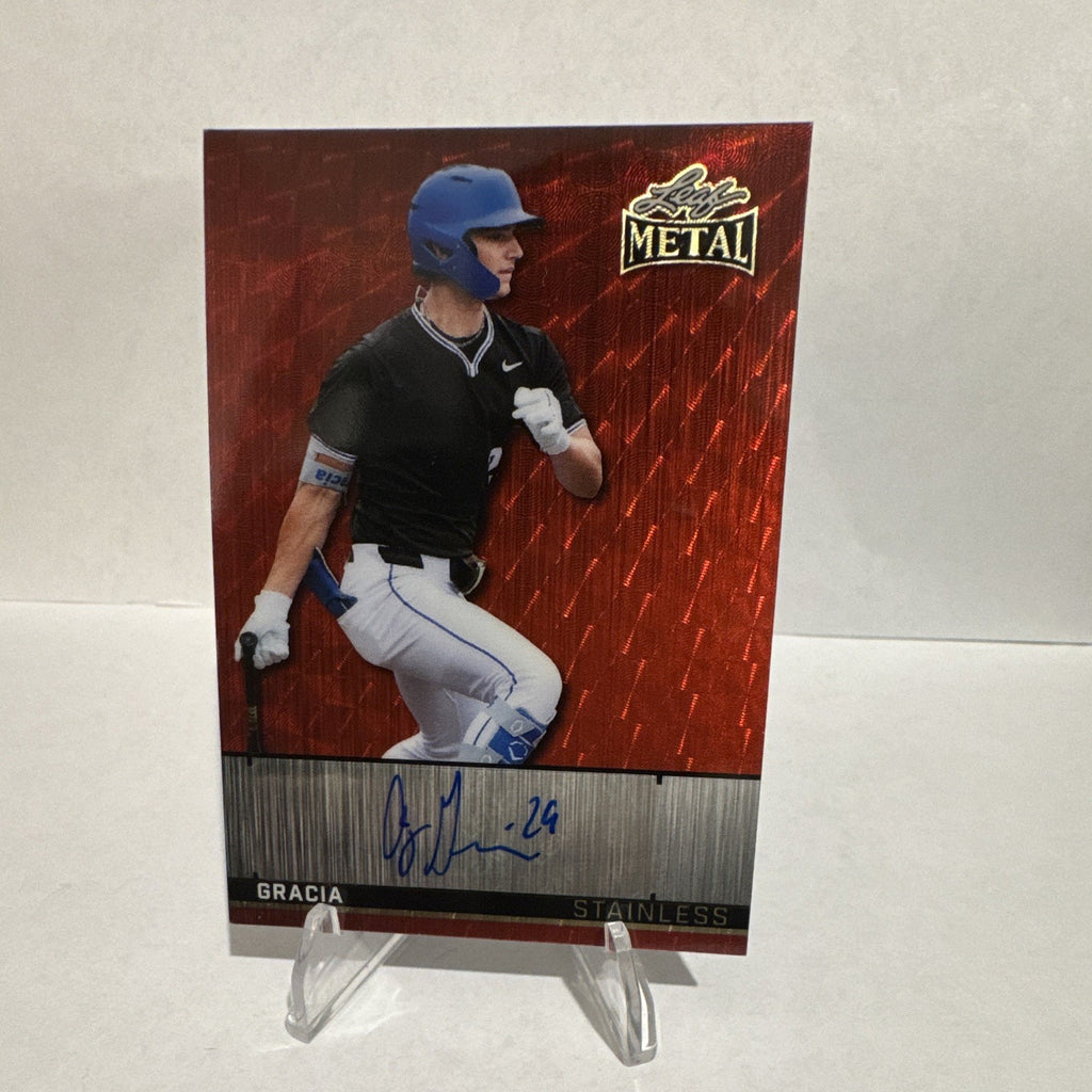 2026 Leaf Metal AJ Gracia 1/1 Stainless Auto One of One Braves 9th Overall Pick