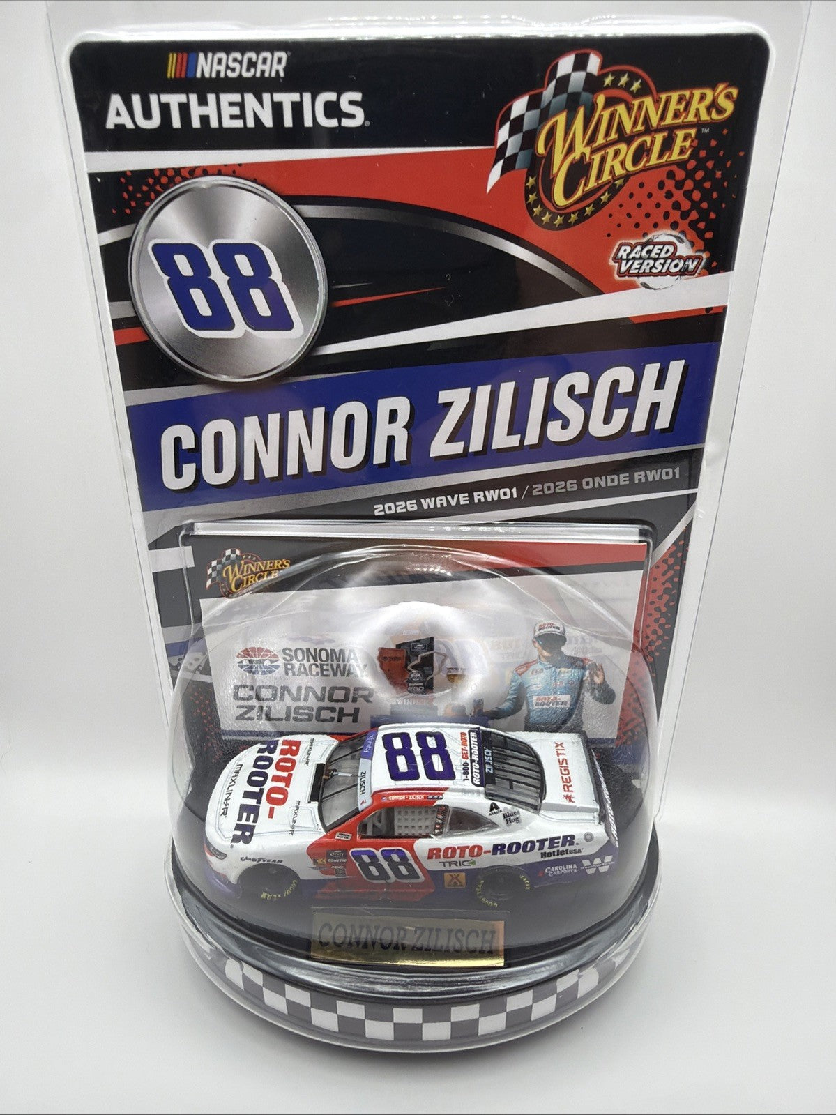 Connor Zilisch Roto-Rooter Sonoma Win NASCAR Winner’s Circle 1:64 2026 Wave 1