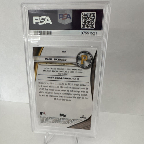 2024 Bowman’s Best Paul Skenes RC PSA 9 Rookie #53 Pittsburgh Pirates