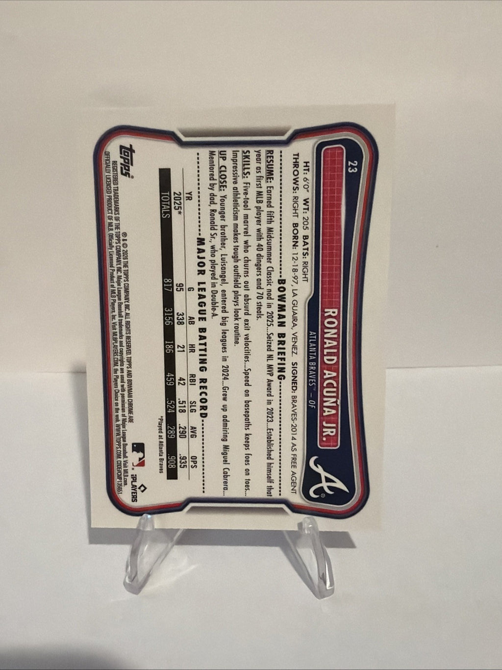 2026 Bowman - Ronald Acuña Jr. #23 Chrome Mojo Refractor