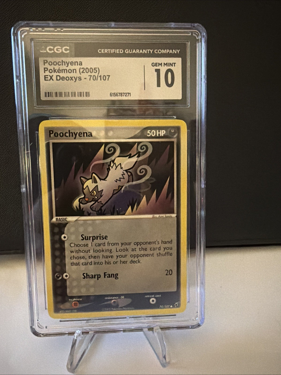 Pokémon EX Deoxys Poochyena CGC 10 Regular 70/107 English 2005