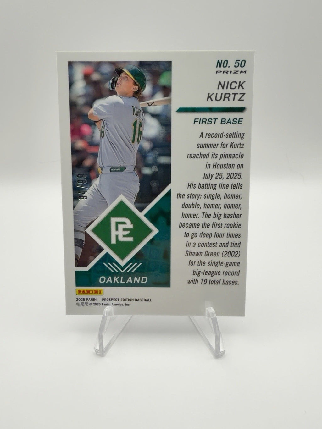 2025 Panini Prospect Edition - Nick Kurtz #50 Purple /99 (RC)