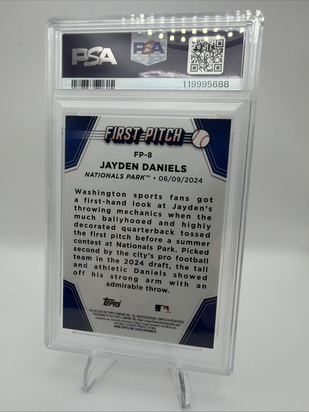 2024 Topps Update Jayden Daniels First Pitch FP-8 PSA 9 Mint Rookie
