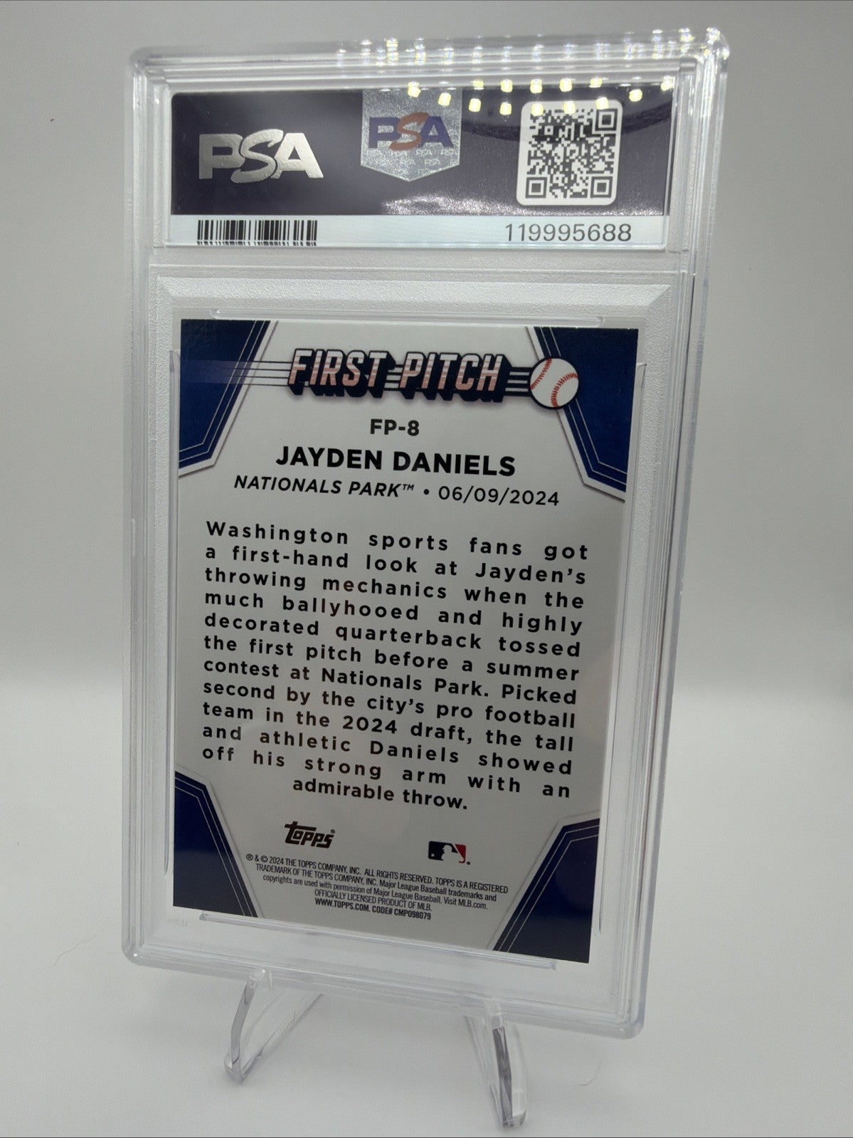 2024 Topps Update Jayden Daniels First Pitch FP-8 PSA 9 Mint Rookie