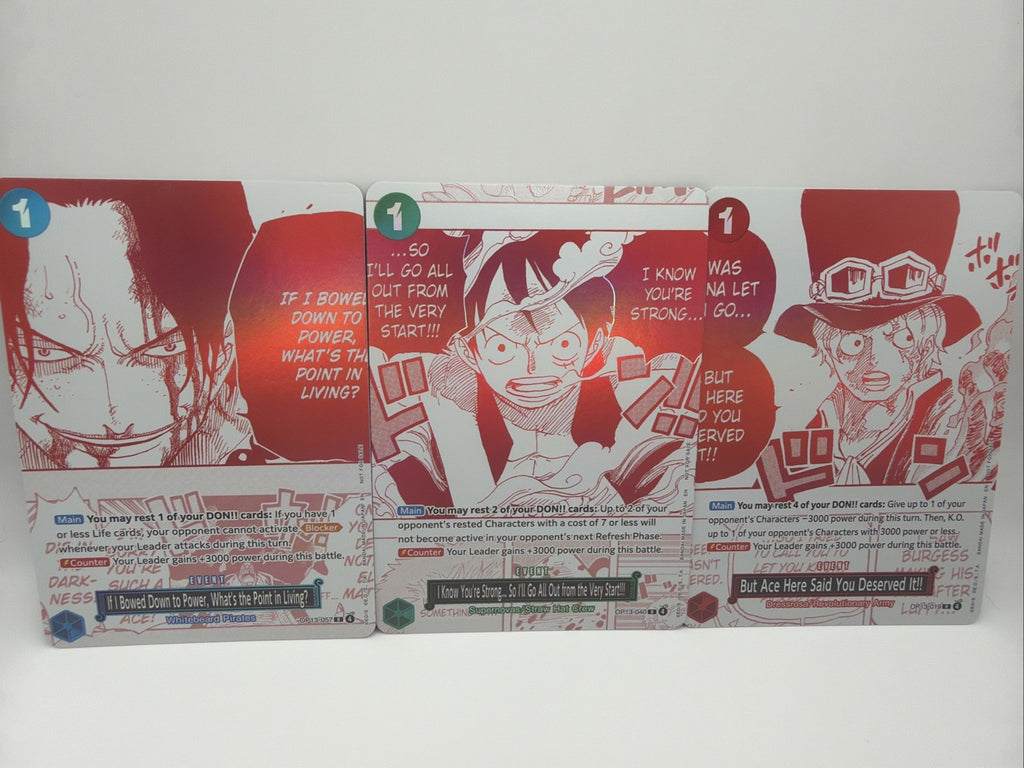 One Piece TCG 3rd Anniversary Treasure Campaign Promo Luffy Ace Sabo Lot x6 NM