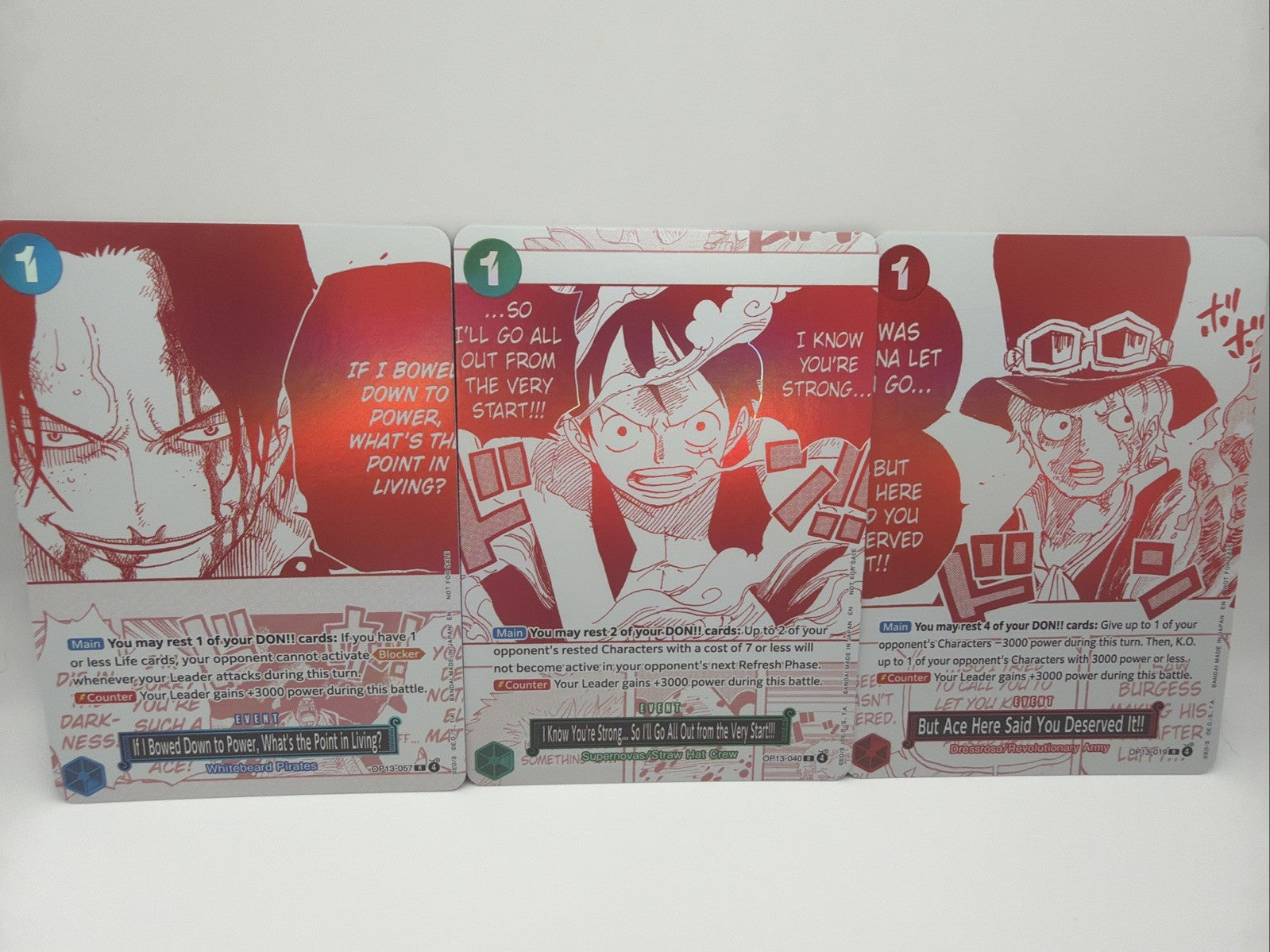 One Piece TCG 3rd Anniversary Treasure Campaign Promo Luffy Ace Sabo Lot x6 NM