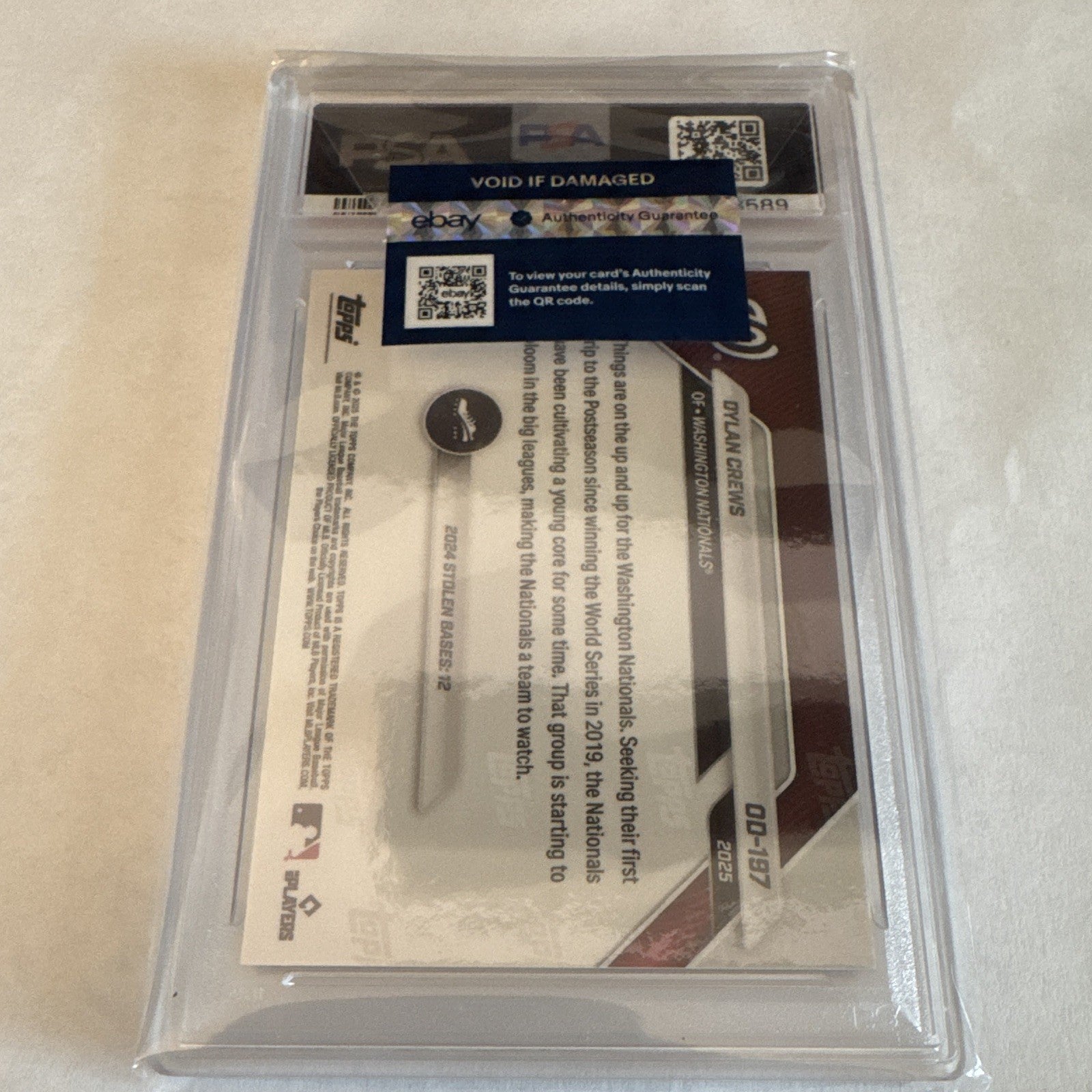 2025 Topps NOW Dylan Crews RC Gold /25 #OD197 PSA 10 Gem Mint Rookie 05/25