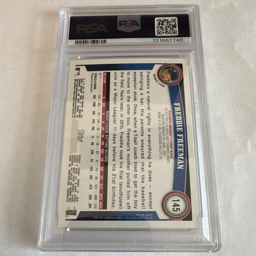 2011 Topps Freddie Freeman RC #145 PSA 10 Gem Mint Rookie Card Braves Dodgers