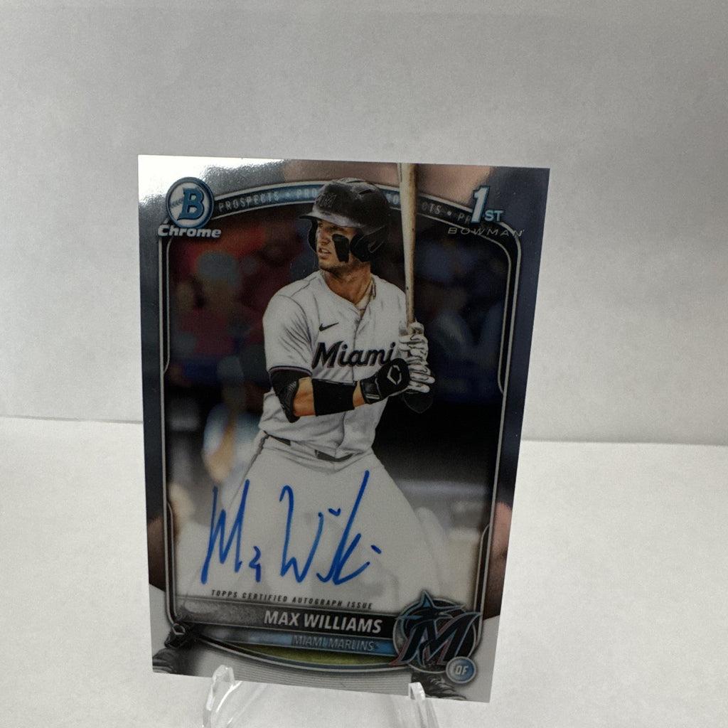 2025 Bowman Chrome Max Williams 1st Bowman Auto Miami Marlins Prospect Auto