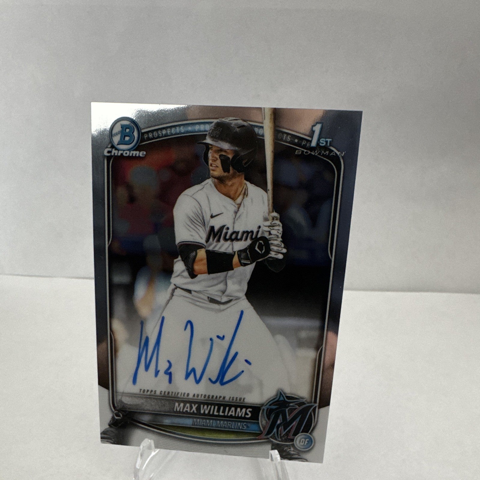2025 Bowman Chrome Max Williams 1st Bowman Auto Miami Marlins Prospect Auto