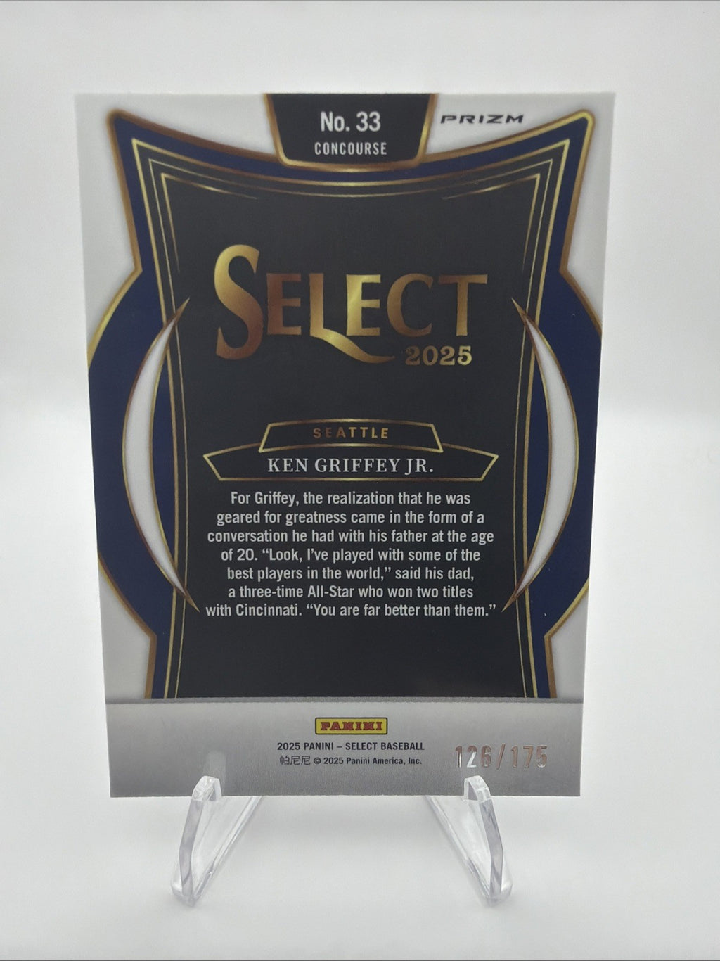 2025 Panini Select - Concourse Ken Griffey Jr #33 Purple Ice Prizm /175