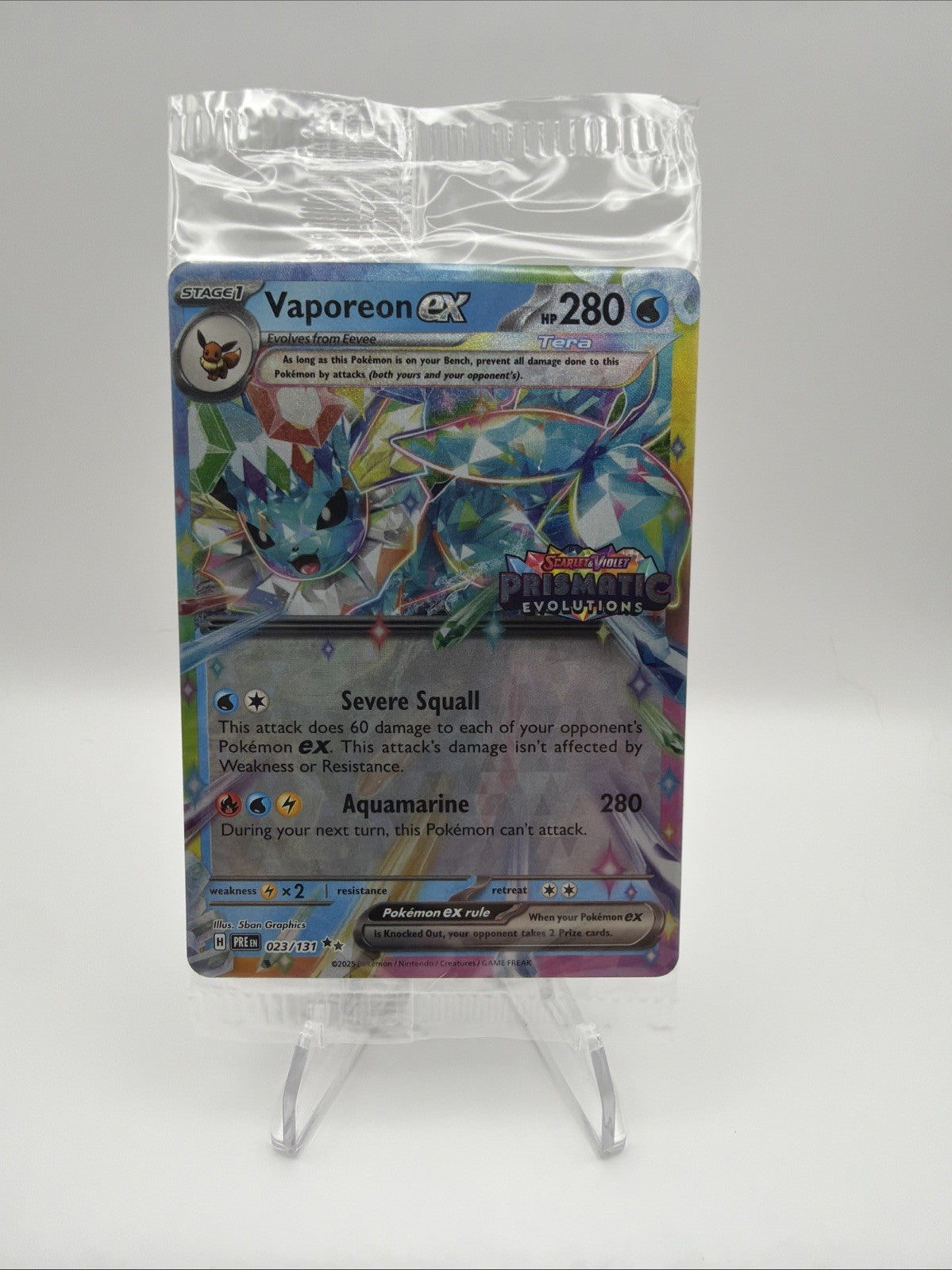 Vaporeon ex 023/131 Prismatic Evolutions Stamped Promo Sealed Pokemon TCG