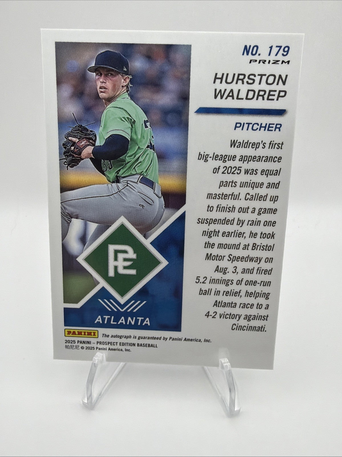 2025 Panini Prospect Edition - Hurston Waldrep #179 Holo Signatures (AU, RC)