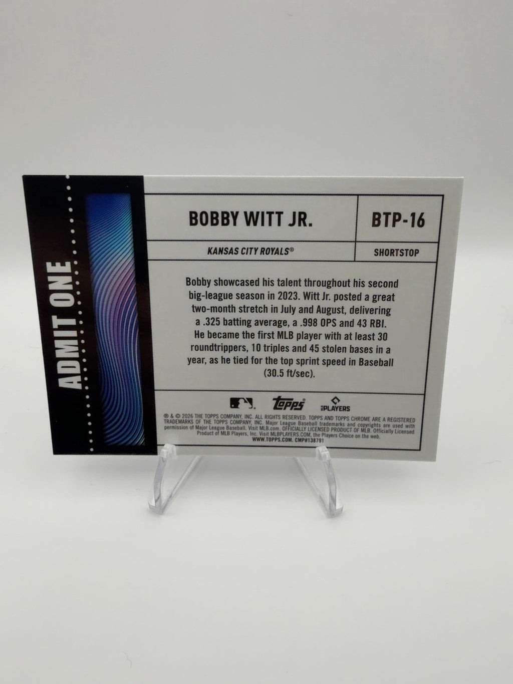 2026 Topps Series 1 - Big Ticket Players Bobby Witt Jr. #BTP-16