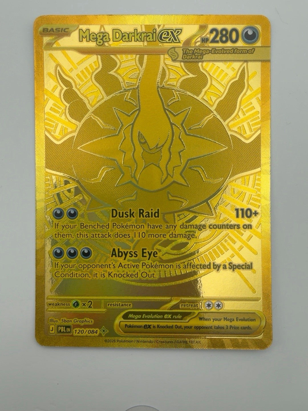 Mega Darkrai EX 120/084 Hyper Rare Gold Full Art Pokemon TCG English Pitch Black