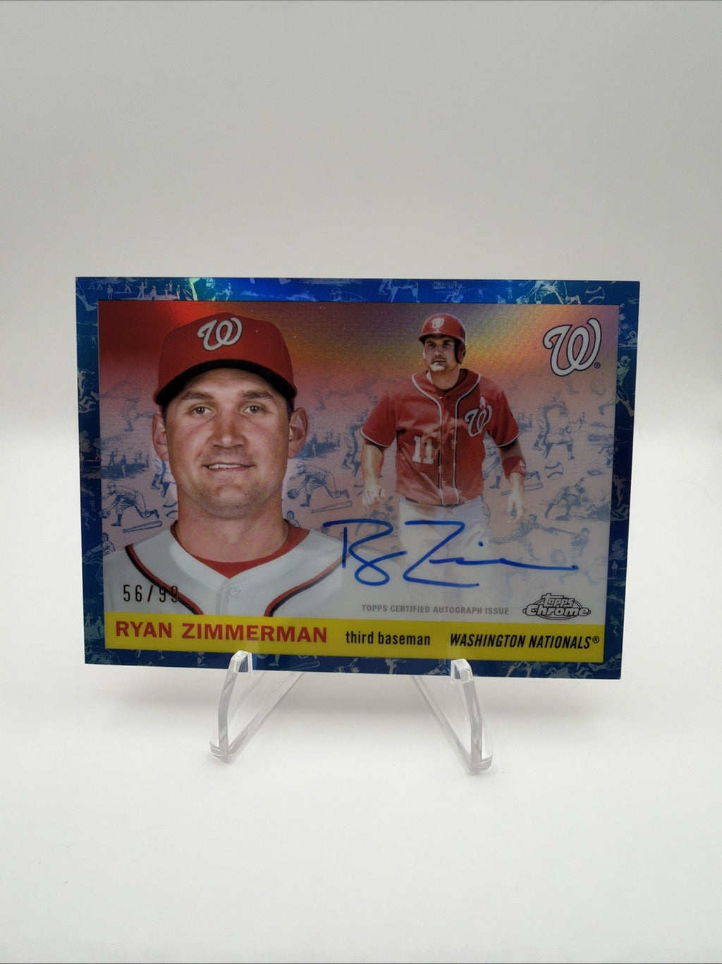 2025 Topps Chrome Platinum Ryan Zimmerman Blue Prism Auto /99 CPA-RZ
