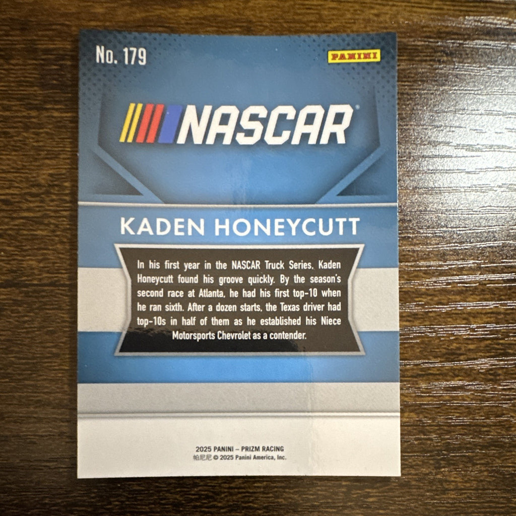 2025 Panini Prizm NASCAR Kaden Honeycutt Rookie Card RC #179