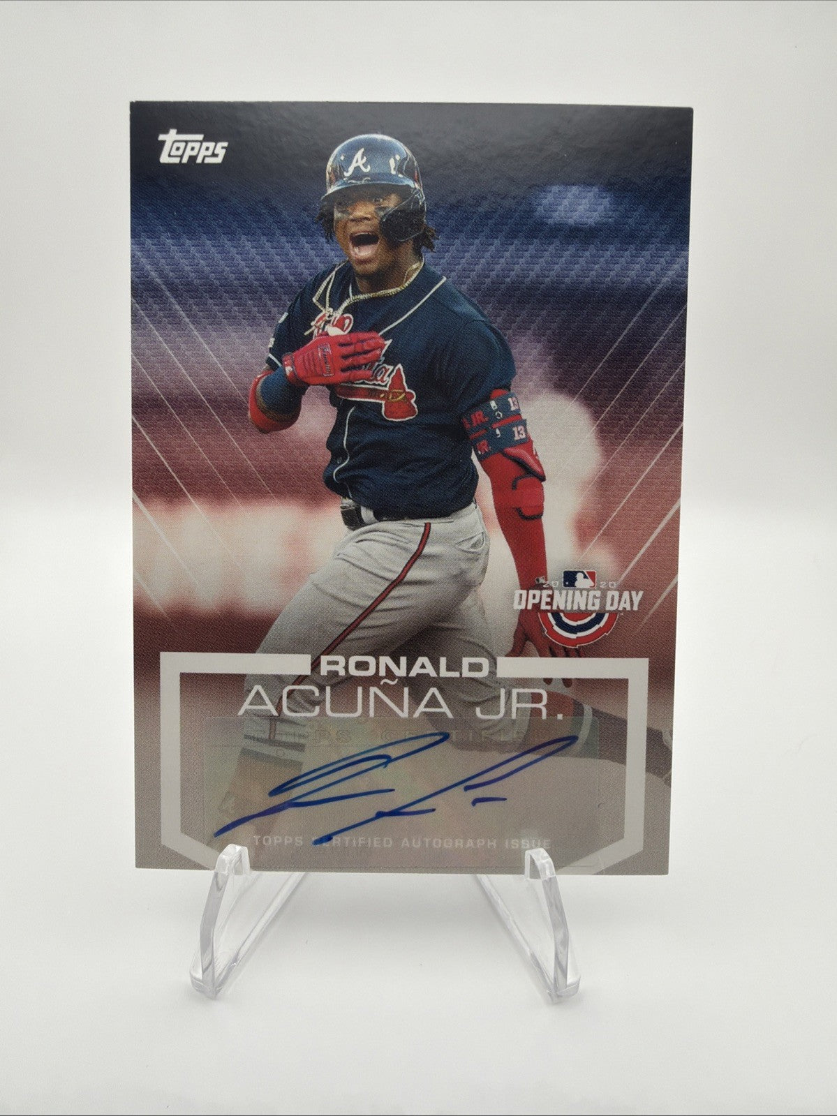 2020 Topps Opening Day - Opening Day Autographs Ronald Acuña Jr. #ODA-RA (AU)
