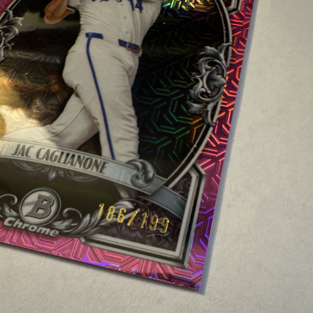 2026 Bowman Sterling Jac Caglianone RC Purple Mini Diamond /199 #186 Rookie