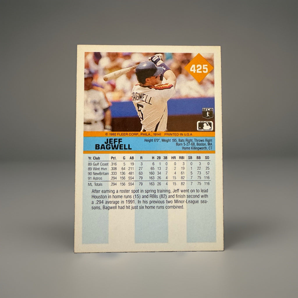 Jeff Bagwell 1992 Upper Deck #276 & Fleer #425 Lot of 2 Houston Astros HOF