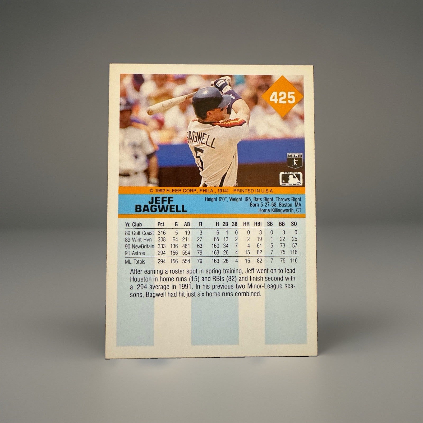 Jeff Bagwell 1992 Upper Deck #276 & Fleer #425 Lot of 2 Houston Astros HOF
