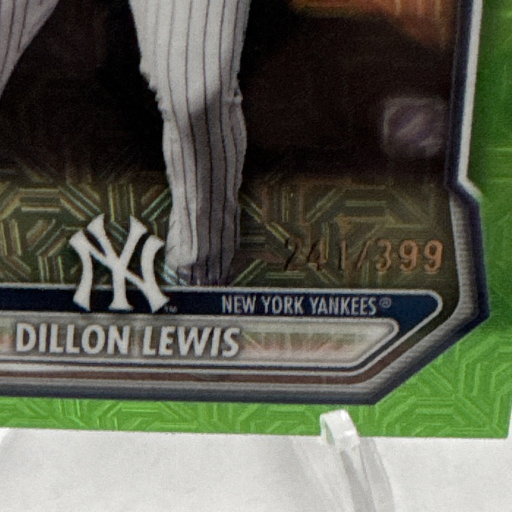 2025 Bowman Chrome Dillon Lewis Green Mojo Refractor 1st Bowman /399 Yankees #24