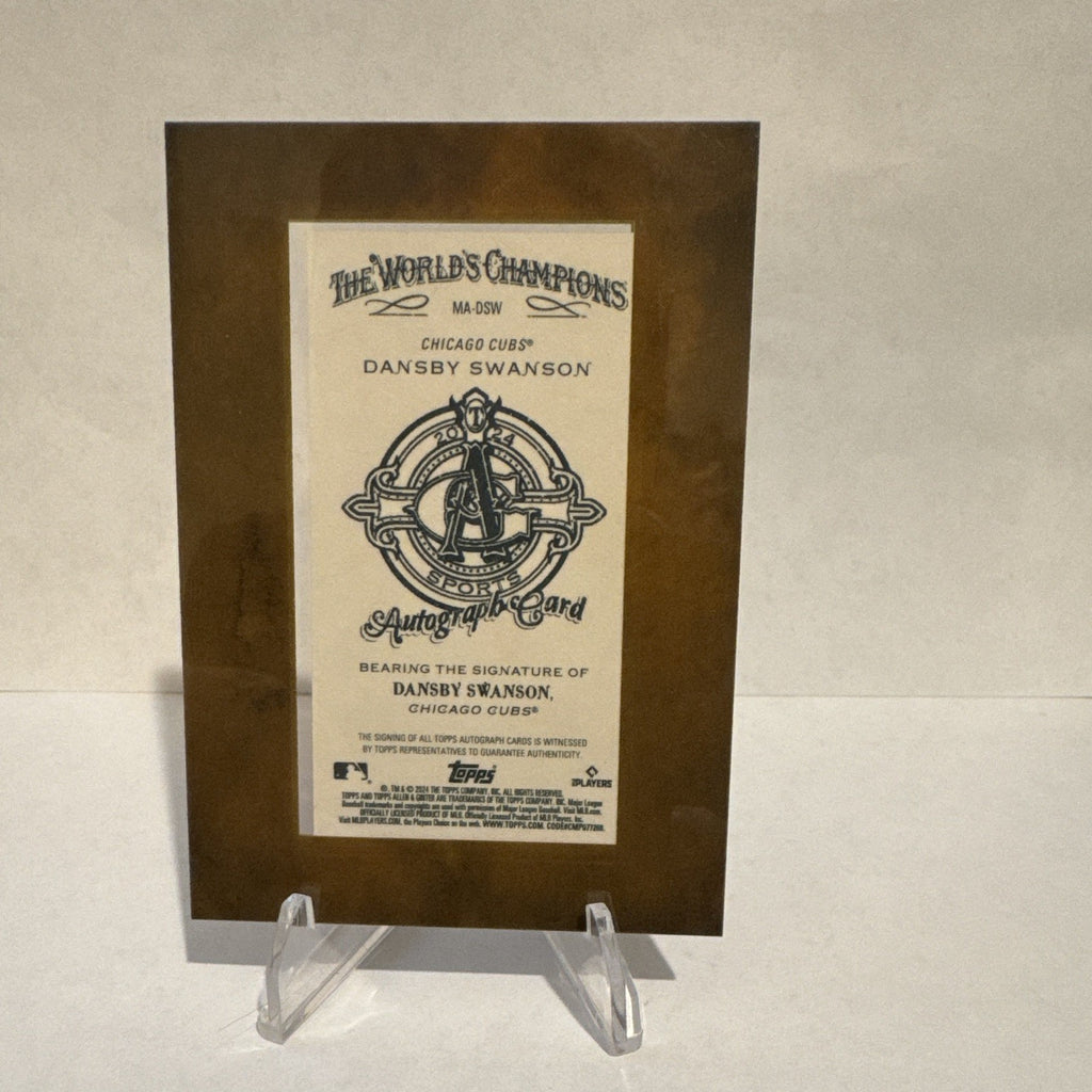 Topps 2024 Allen & Ginter World's Champions Dansby Swanson Auto Cubs #MA-DSW