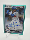 2026 Topps Chrome Justin Dean RC Auto Teal Refractor 163/299 Dodgers