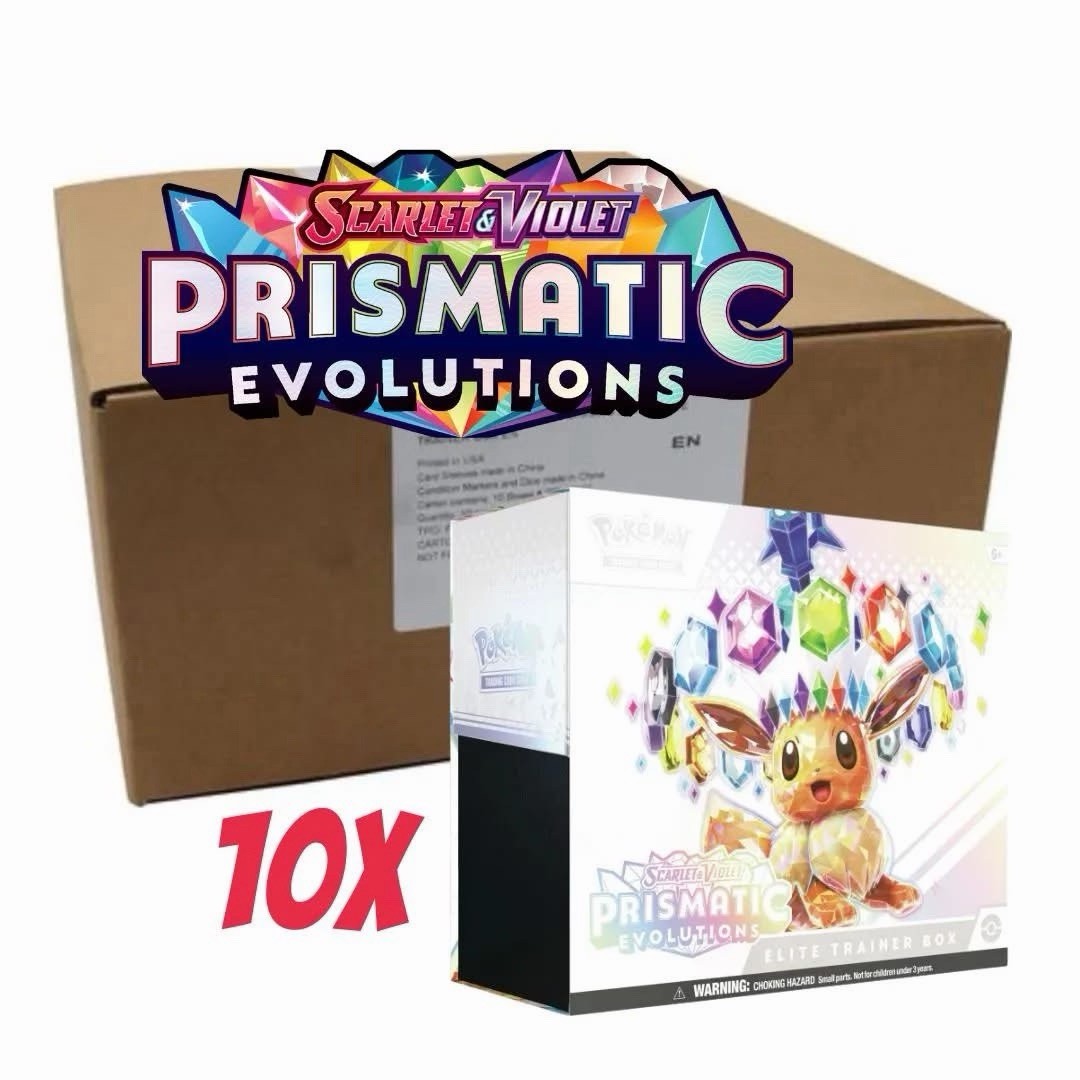 Pokemon TCG Prismatic Evolutions 10 BOX ELITE TRAINER BOX CASE Factory Sealed