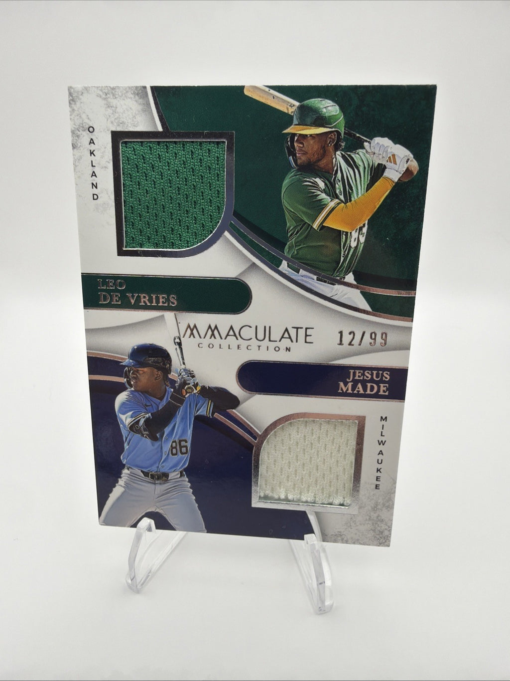 2026 Immaculate Leo De Vries Jesus Made Dual Patch /99 #10 Athletics Brewers