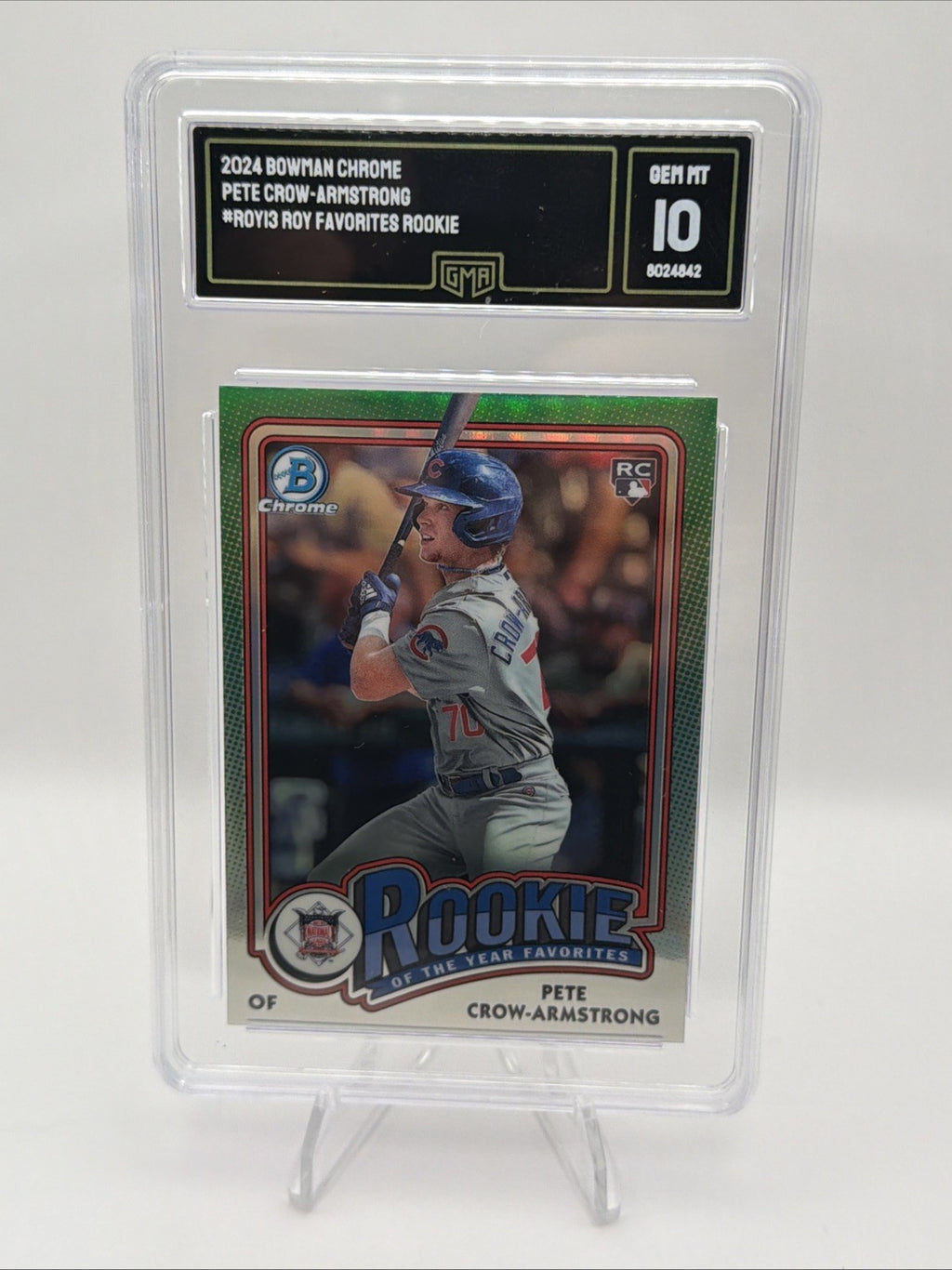 2024 Bowman Chrome Pete Crow-Armstrong ROY-13 RC GMA 10 Gem Mint Cubs