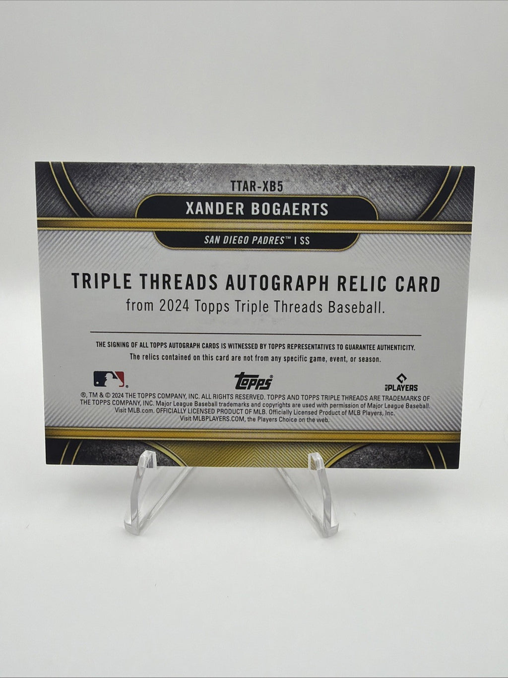 2024 Topps Triple Threads Xander Bogaerts Patch Auto /27