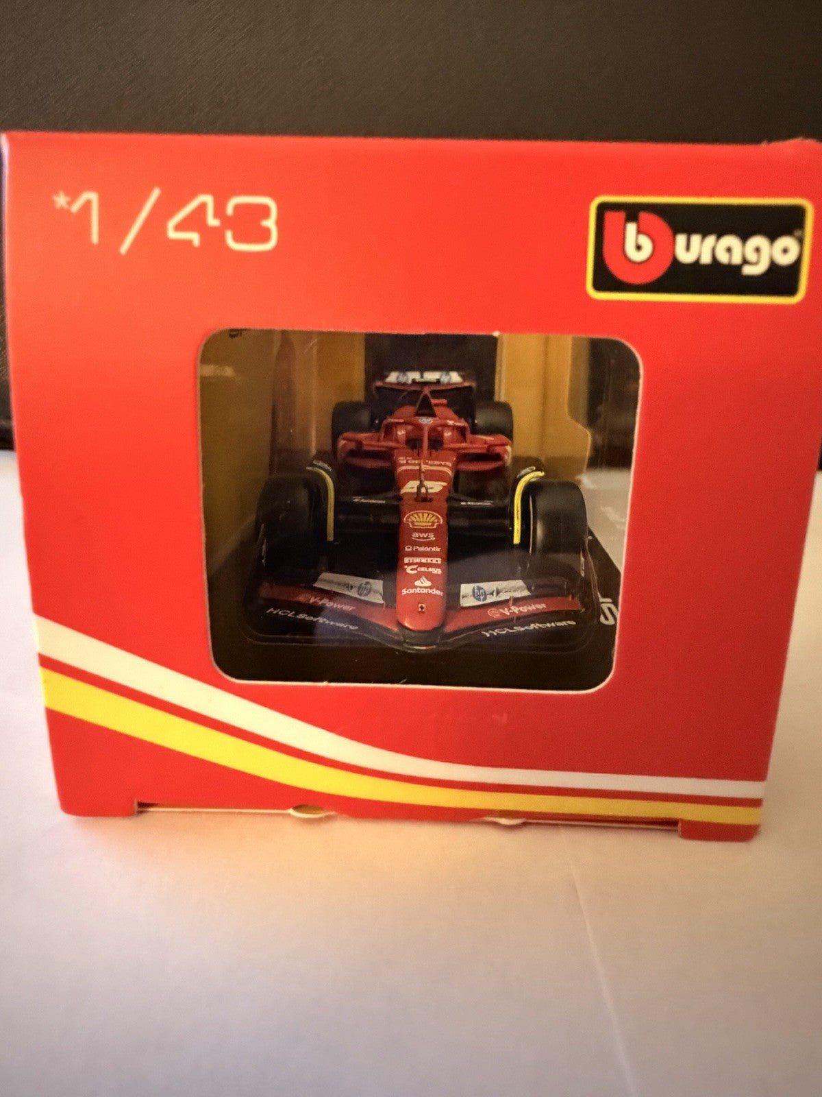 BBURAGO F 1 FERRARI SF-24 SFR 2024 1/43 with DRIVER #55 CARLOS SAINZ 36843 CS