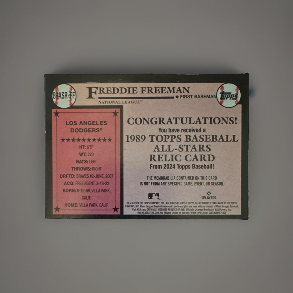 2024 Topps ’89 All-Star Freddie Freeman Game Used Relic Dodgers