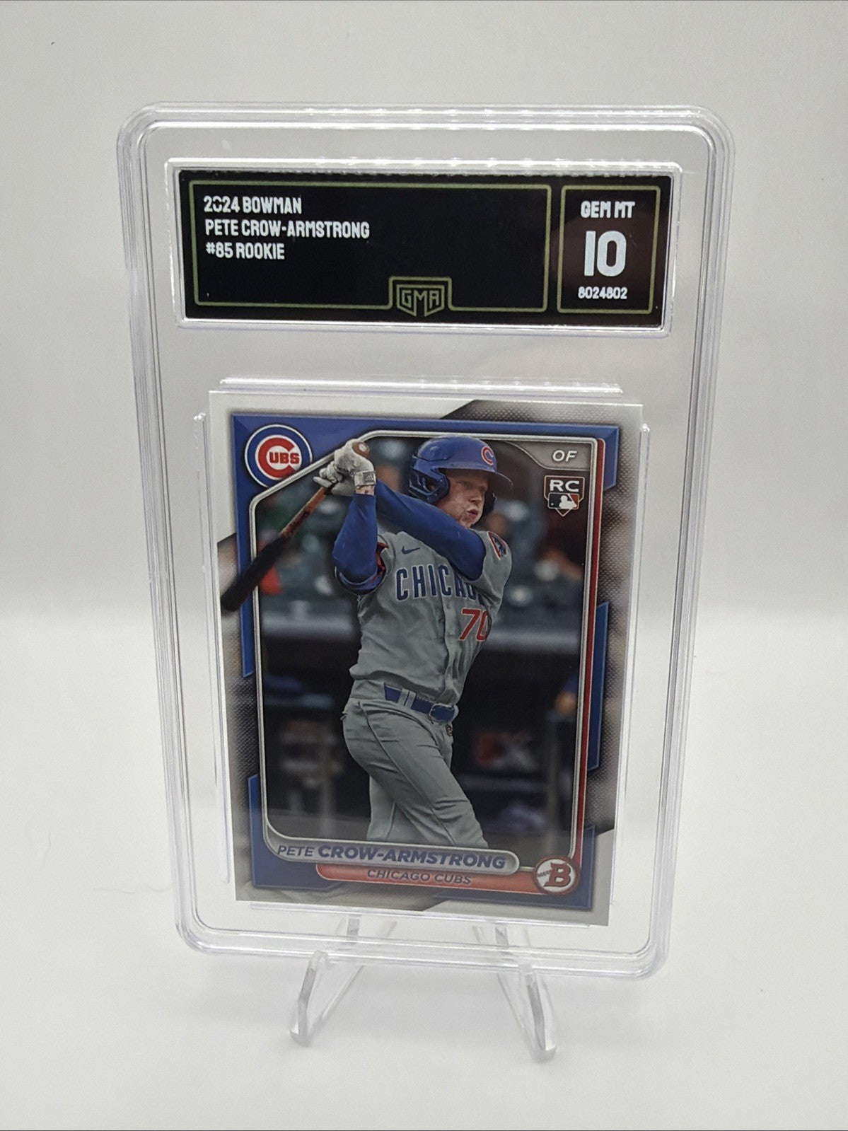 2024 Bowman Pete Crow-Armstrong #85 RC GMA 10 Gem Mint Chicago Cubs Rookie