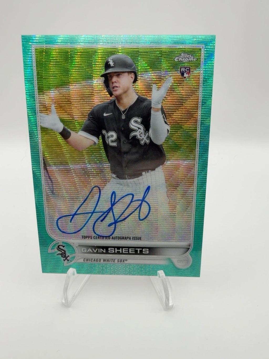 2022 Topps Chrome - Rookie Autographs Gavin Sheets #RA-GS Aqua Wave Refractor...