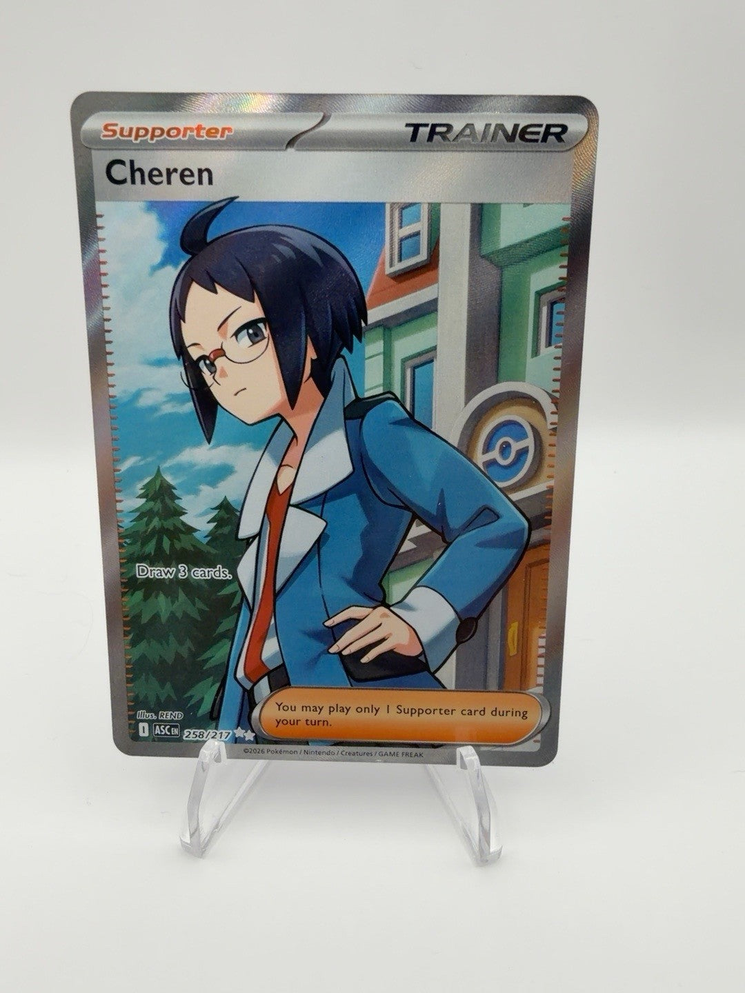 Cheren Full Art Holo Ultra Rare 258/217 Ascended Heroes English 2026