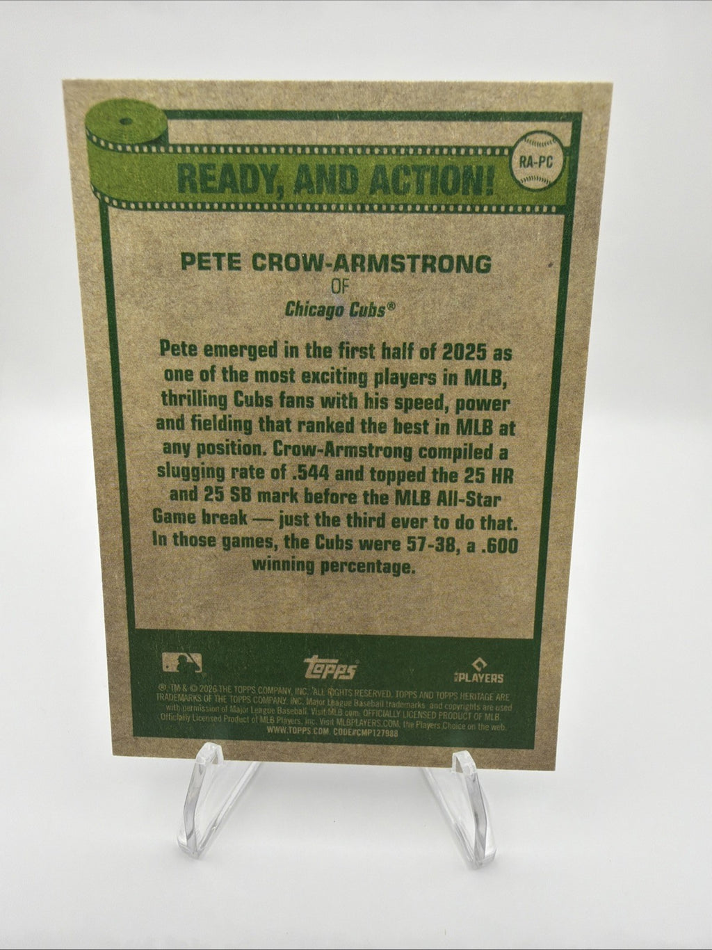 2025 Topps Black & White Pete Crow-Armstrong #7 Film Strip Parallel Cubs